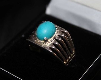 925 Sterling Silver Men's Ring - Beautiful Feroza Aqeeq Ring
