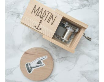 Wedding Favours, Music Box, Engraved Gift, Baby Shower Gift, Wedding Favours Guests, Birthday Gift, Wooden Music Box