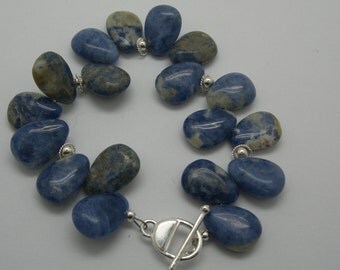 Sodalite and sterling bracelet