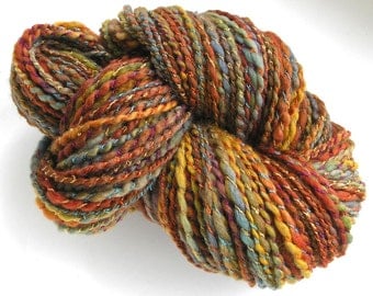 Handspun Yarn Soft BFL WoolYarn Hand Dyed Yarn Bulky Yarn Art Yarn 174 yards - Rio Grande Valley