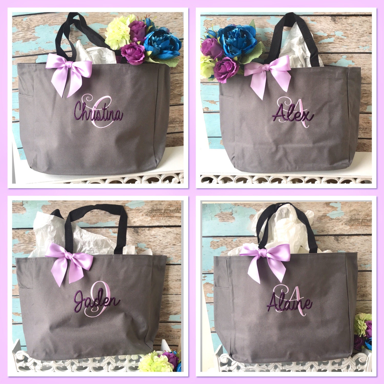 6 bridesmaid Totes Bridesmaid Gifts Bridesmaid Tote Bag