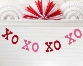 XOXOXOXO Banner - 5 inch Letters - Valentines Day Decor Valentine's Day Banner Valentine Garland Hugs Kisses Banner XO Garland Love Decor