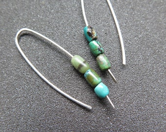 blue turquoise earrings. eco friendly sterling silver. December birthstone. made in Canada.