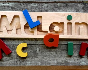 Child's name puzzle, personalized name puzzle, christmas gift name puzzle , grandchildren gift, boy puzzle, girl name puzzle, toddler
