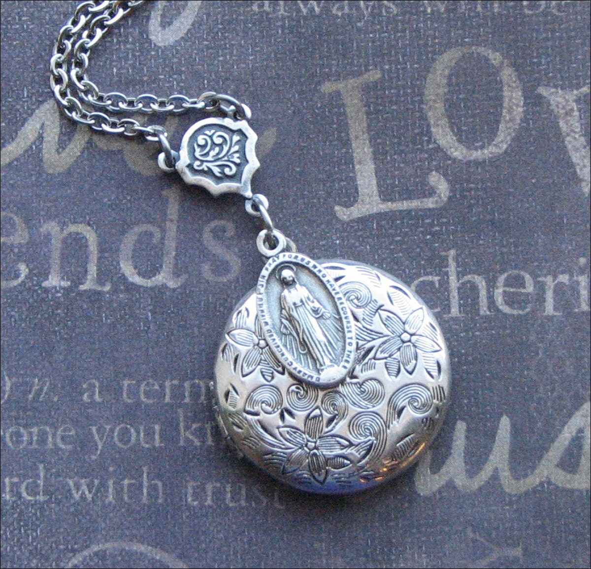 Virgin Mary Locket Necklace Confirmation Locket Womens Locket