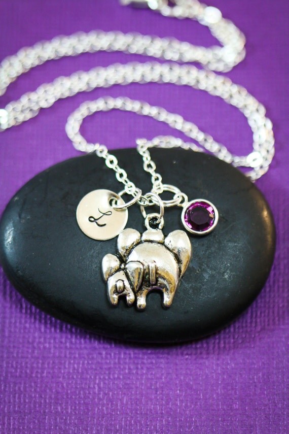 Elephant Necklace Mom and Baby Elephant Charm by DistinctlyIvy