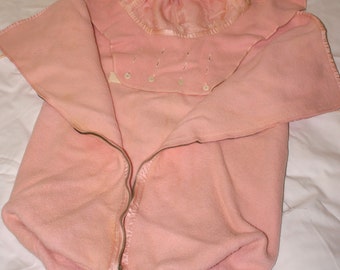 Vintage Pink Baby Bunting 1950's Snuggle Rug USA