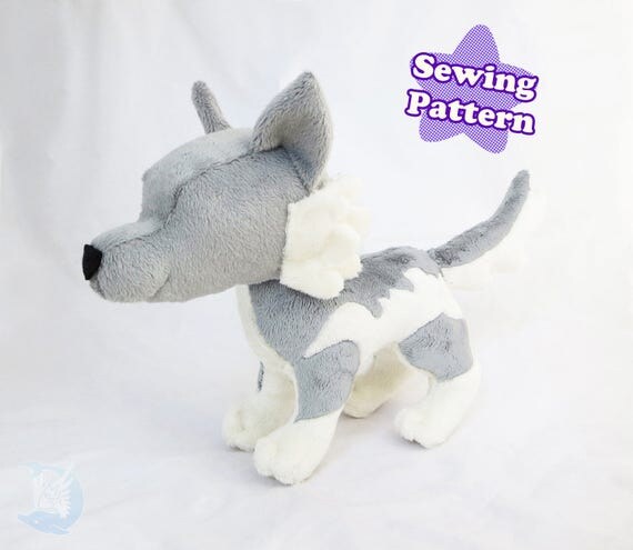 Wolf Plushie Sewing Pattern Download PDF