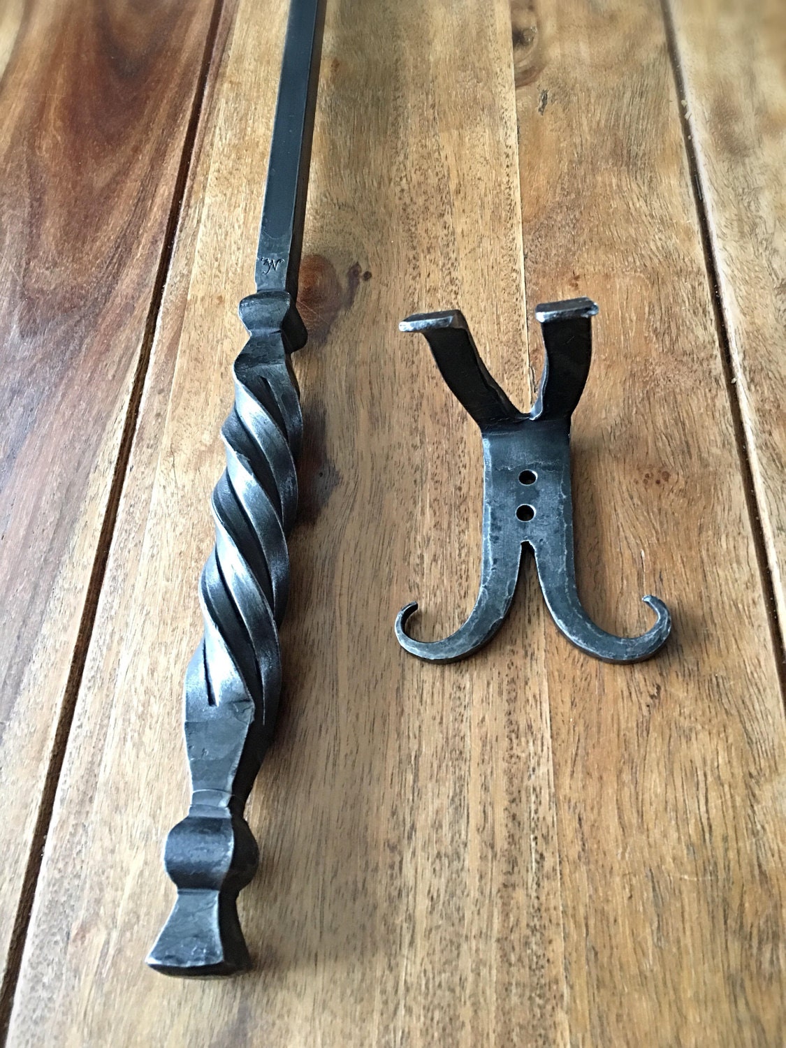 FIRE POKER Hand & Signed by Blacksmith Naz with Included