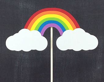 Rainbow and Clouds Cake Topper: Rainbow Cake Topper, Smash Cake Topper, 1st Birthday Girl, 1st Birthday Boy, Noah's Ark Birthday