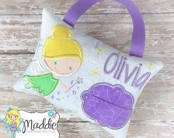 Girls Tooth Fairy Pillow, Embroidered, Personalized, Princess Tooth Fairy Pillow, Keepsake Tooth Pillow, Tooth Fairy Pillow Girl, Birthday