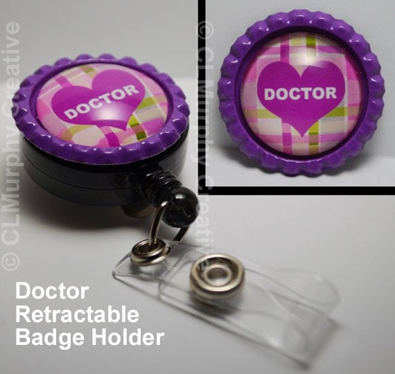 Items similar to Doctor Retractable Badge Holder Doc Medical Badge