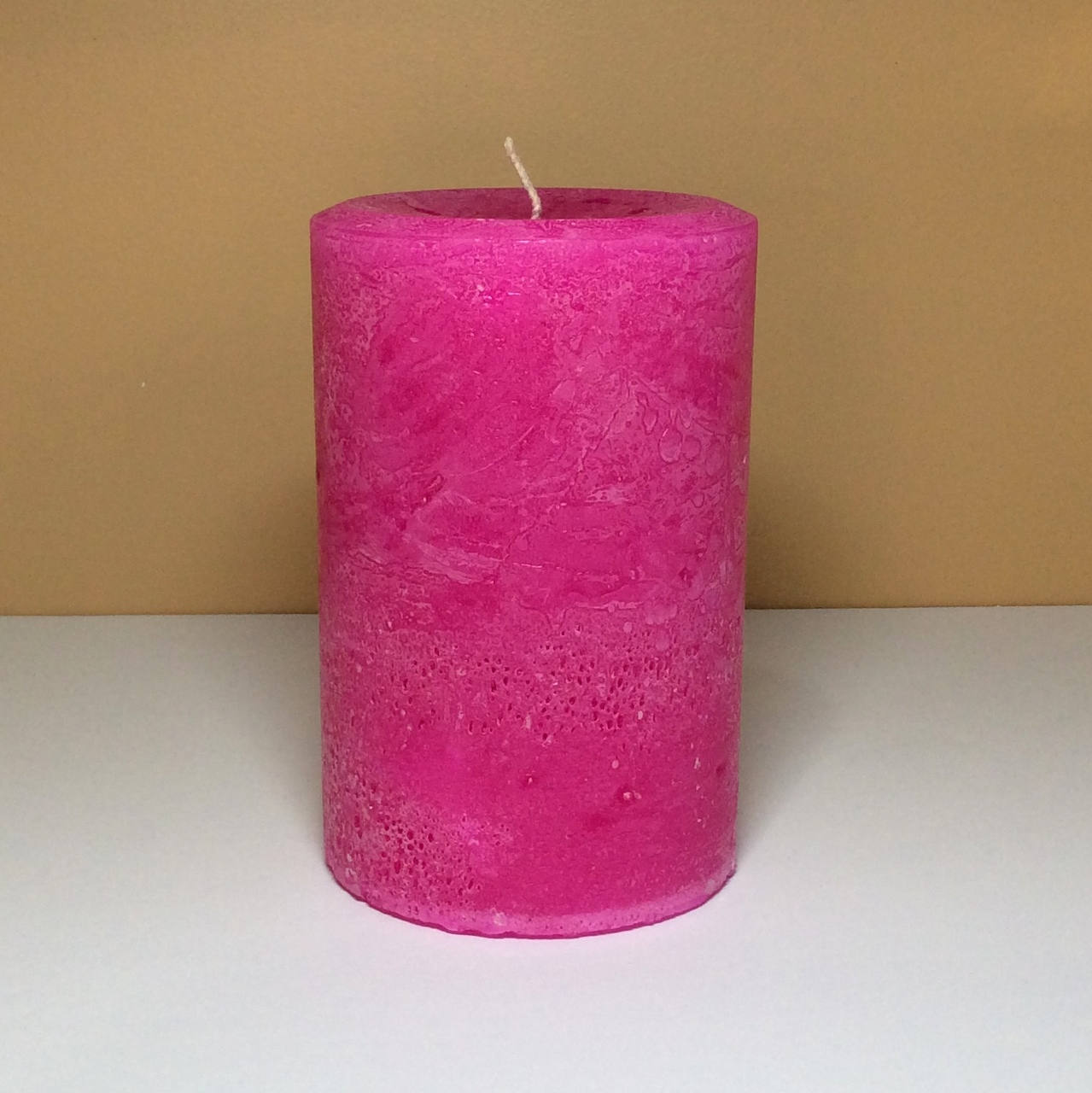 Bright Pink Large Unscented Pillar Candle 4 Wide