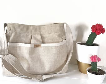 Gender Neutral ALL Linen Diaper Bag