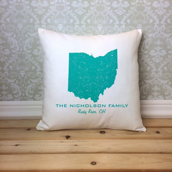 Ohio State Pillow Cover Personalized with Your Family Name and