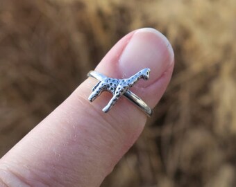 Cute Vintage 925 Sterling Silver Giraffe Ring