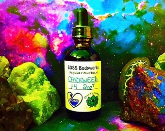 Organic CHICKWEED Tincture - 1oz, 2oz, 4oz - Stellaria media Herbal Extract, gluten free, fair trade, non-GMO