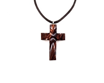 Men Cross Necklace Men Cross Pendant Wooden Cross by GatewayAlpha