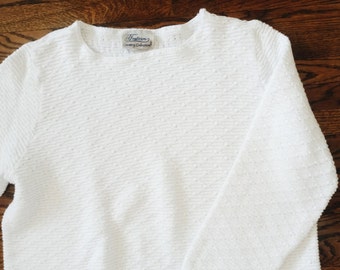 RESERVED FOR A | Vintage Ivory White Knitted Oversize Sweater