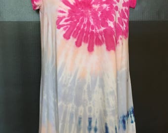 tie dye dress, tie dye shirt, boho dress, beach cover up, beach cover up dress