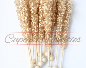 Gold Bridal Shower Gold Baby Shower Gold Wedding Favors Gold Cookies Art Deco Cookies Gold Rock Candy Great Gatsby Party 1920s Party Favor