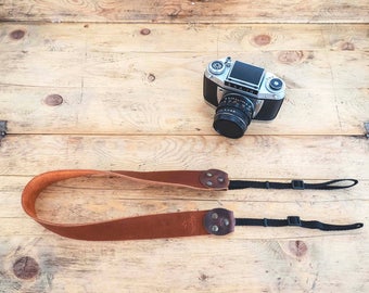 Handmade Leather strap / leather camera strap / Vintage Photo strap / Neck leather strap camera / Nikon leather strap / Canon leather strap
