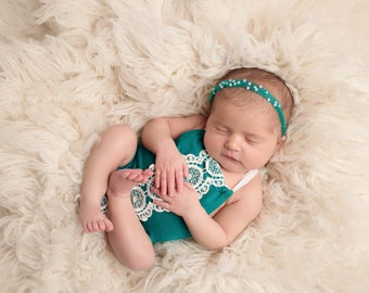 VEDA, NEWBORN ROMPER, Newborn Romper Set, Newborn Outfit, Tieback Headband, Mohair Headband, Photography Props, Newborn Props, Photo Props