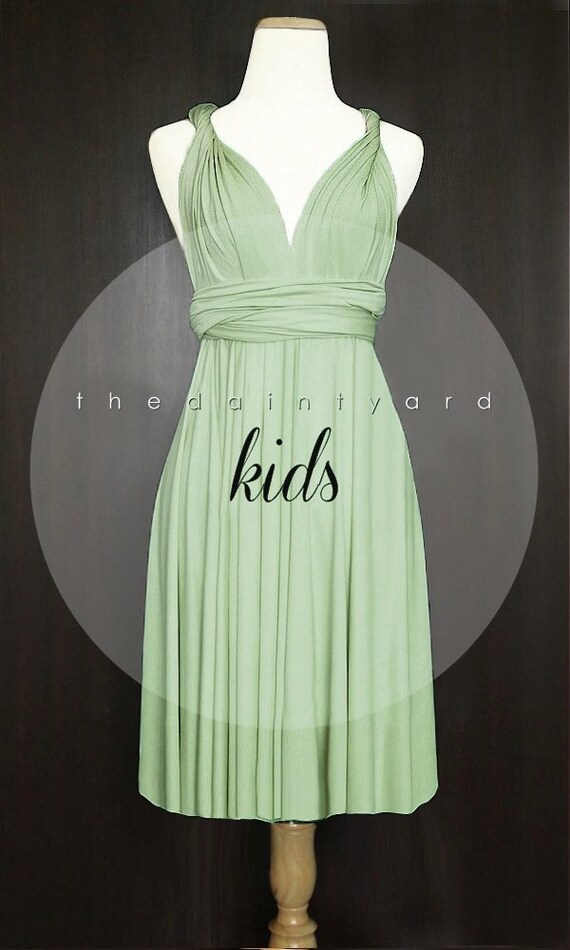 KIDS Sage green Bridesmaid Dress Convertible Dress Infinity