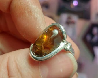 Mexican Fire Agate Ring | Sterling Silver Ring Sz 5.5 | Fire Agate Jewelry | Rare Gemstone Ring | Gift for a Active Mom | Gift for Her