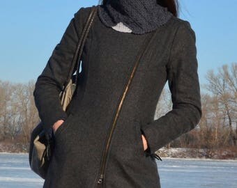 Crochet Scarf PATTERN, unisex crochet Cowl pattern, detailed TUTORIAL for every row with charts, DIY warm Scarf - geometric crochet pattern.