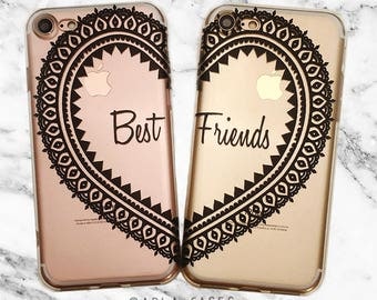 Best Friend Phone Case, iPhone 7 Plus Case, Samsung Galaxy S7 Case, iPhone 6, S6 Edge, Couple Phone Case, Clear Case, Gifts for Her, TPU