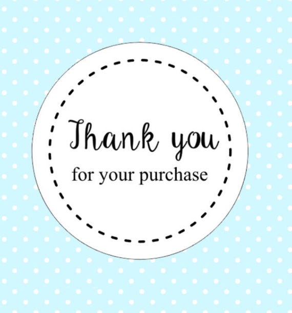 30 Thank You For Your Purchase Order Stickers Business