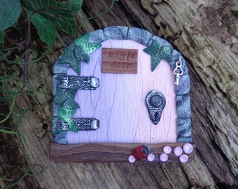 Fairy   Elf Door With Ladybird Silver Key Rainbow Fairies