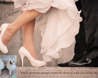 Bridal Charms - Wedding Shoe Charm - SET of 2 - Photo Shoe Charm - Bridal shoe Charm set, memorial shoe charms, photo wedding shoe charms