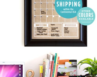 Calendar - Family Planner - Wall Calendar- Blank Calendar Print - Vertical Calendar - Office Calendar - Kraft Calendar - Gray Calendar
