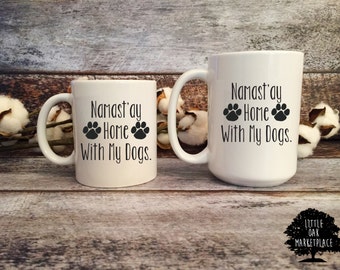 Namaste At Home, Yoga Gift, Giam, Animal Lover, Stay Home With My Dog, Birthday Gift, Best Friend Gift, Dog Lover, Gift Under 20