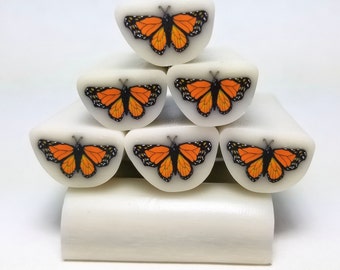 Monarch Butterfly Cane, Raw Polymer Clay Cane, Unbaked Clay Cane, Millefiori Clay Cane, Raw Butterfly Clay Cane, Craft Supply, Butterfly,