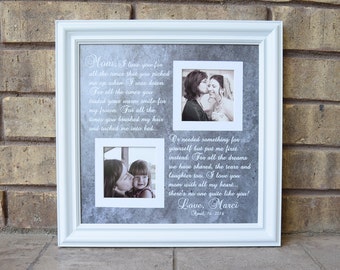 Mother Wedding Gift, Mom Thank You Gift, Mother of the Bride Gift, Mom of Bride Gift, Personalized Mother Wedding Gift- 15x15, Framedaeon