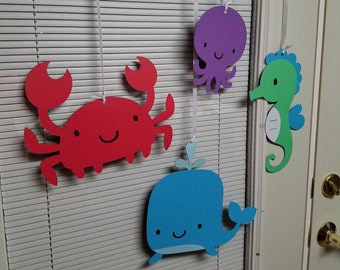 Under the sea ceiling hangers, under the sea birthday party, under the sea banner, under the sea decorations, seahorse