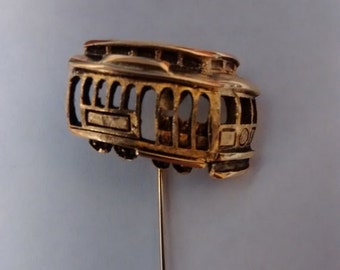 VINTAGE STICK PIN, Trolley, vintage, jewelry, accessories, brooch, stickpin, collectibles, train, San Francisco