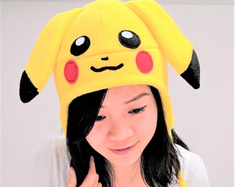 Pikachu Hat - Pikachu Pokemon - Pikachu Cosplay Hat - Pikachu Pokemon Hat - Pokemon Hat - Pikachu Earflaps Hat - Pikachu Costume Hat