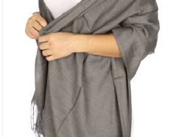 Dark gray pashmina scarves - dark gray wedding scarves - dark gray bridesmaid gift - dark gray bridal shower favors - dark gray wedding