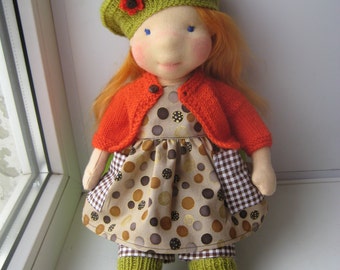 Waldorf doll 17", waldorf fabric doll, steiner doll, cloth doll, gift for girl, organic doll, waldorf toy