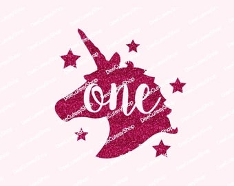 Unicorn First Birthday Iron On, Star, Non-Shed Glitter, Unicorn One, 1st Birthday, Iron On, Glitter, NOT DIGITAL iron on decal