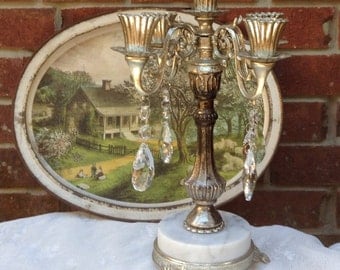 Vintage Candelabra Crystal Candelabra Wedding Candelabra Bridal Decor Wedding Decor Victorian Candelabra