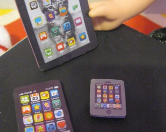 Doll School Accessories smart phone + mini smart phone + iPad -Fits 18 inch American Girl Doll/18 inch doll accessories/school accessories