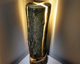 Mark 8 Swedish Torch Floor Lamp / Table Lamp - Ambient Light, Wood Art, Rustic, Bedroom Décor, Sculpture, Modern art, Contemporary Art