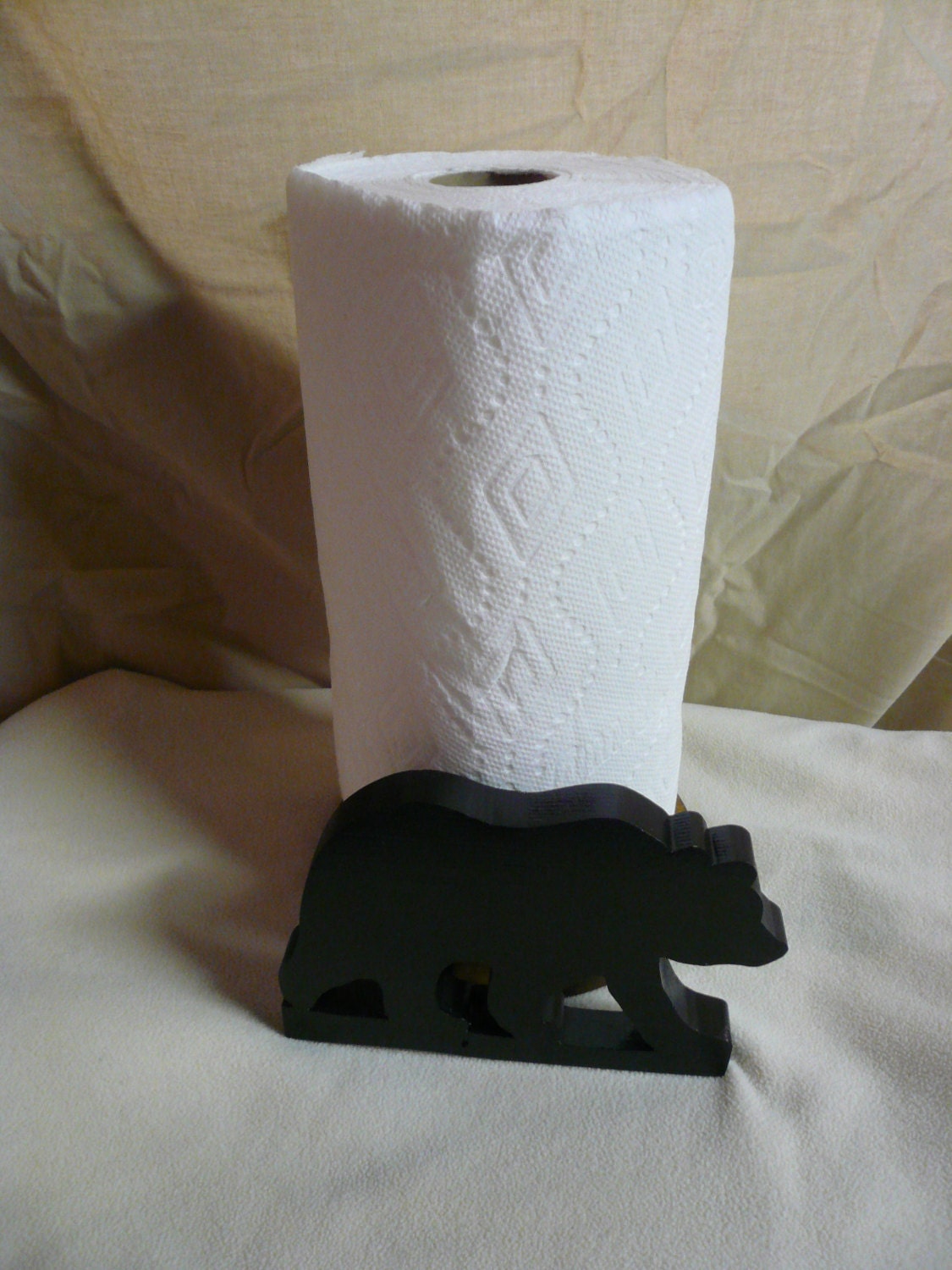 Wood bear paper towel holder Bear Decor Cabin Decor Rustic