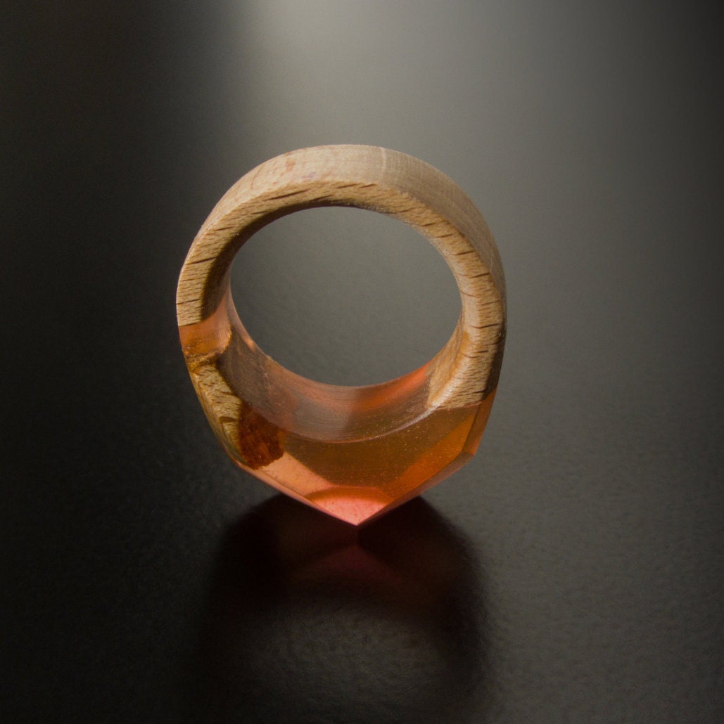 Wood Resin Ring Epoxy Resin Wood Resin Jewelry Ring for