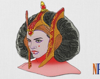 Padme Amidala machine embroidery design. Star Wars patch. Embroidery file
